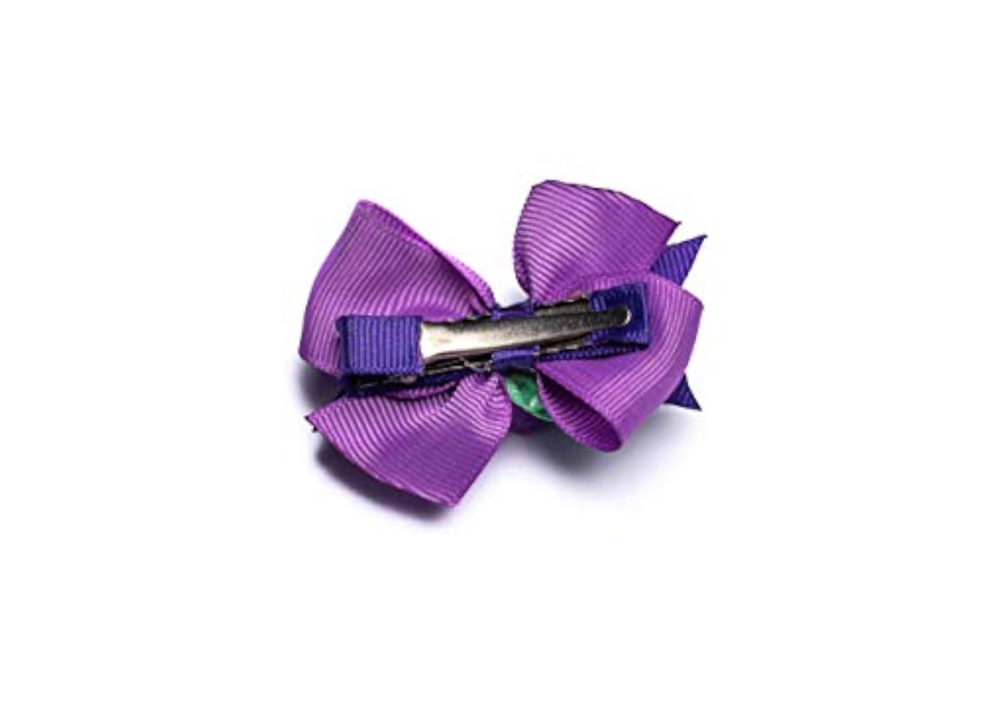 Light Purple Bow with Felt Roses Alligator Clip for Girls
